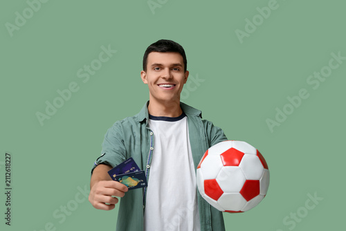 Young man with soccer ball ...