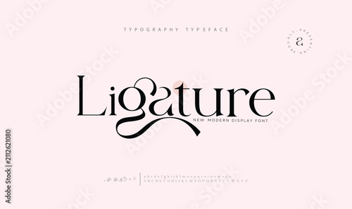 Quadro su tela Elegant ligature alphabet letters font logo