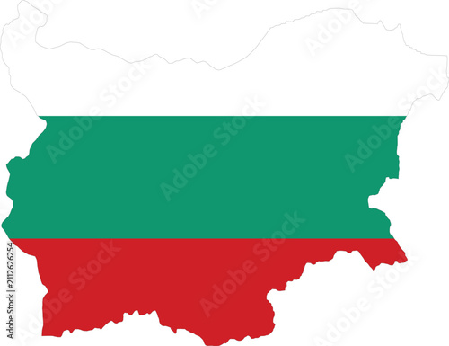 Bulgaria map flag vector and illustration 