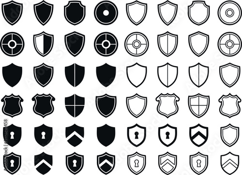 Premium shield icon. Vector security emblem for business protection and web interface.
