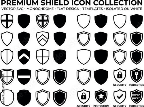 Premium security shield icon with glowing protection effect. Modern flat vector badge for cyber safety and digital defense.