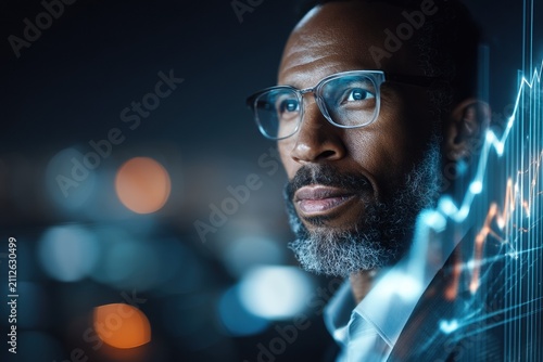 Businessman With Finance Graph