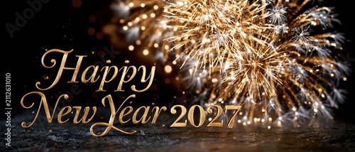 Happy New Year Fireworks Celebration
