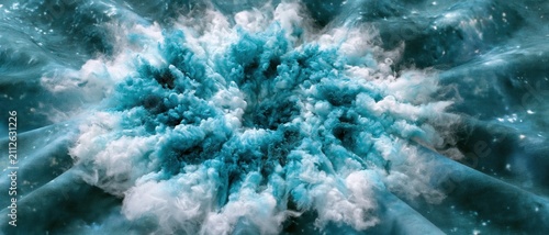 Teal Blue Underwater Explosion