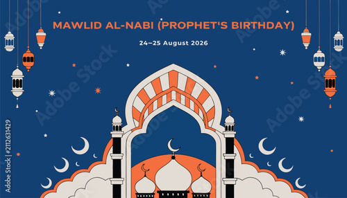 Cuadro en lienzo Mawlid alnabi prophets birthday 2425 august 2026 greeting card