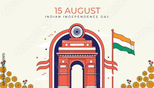 Foto Indian independence day celebration with india gate monument