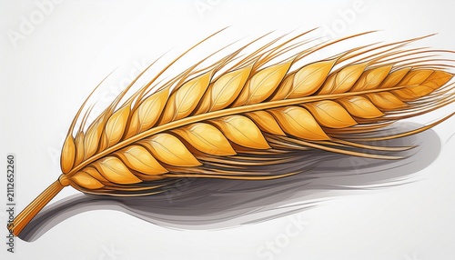 wheat ear euclidean isolated on a white background generative ai