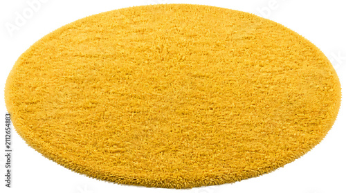 Yellow round carpet isolated on transparent background