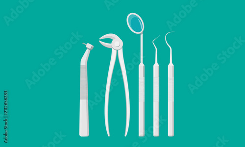 dental instrument Modern Healthcare and Medical Technology Flat Vector Illustration with Doctor, Hospital, Heart and Health Icons