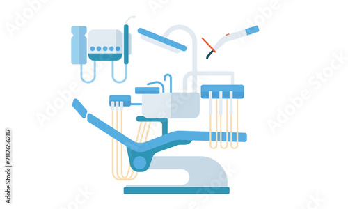 dental unit Modern Healthcare and Medical Technology Flat Vector Illustration with Doctor, Hospital, Heart and Health Icons