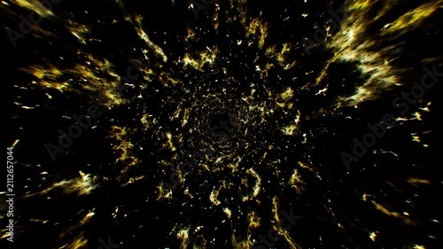 Yellow Fire Flakes Overlay Background Loop