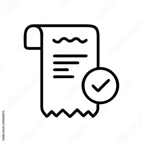 Receipt with checkmark icon for approved order.