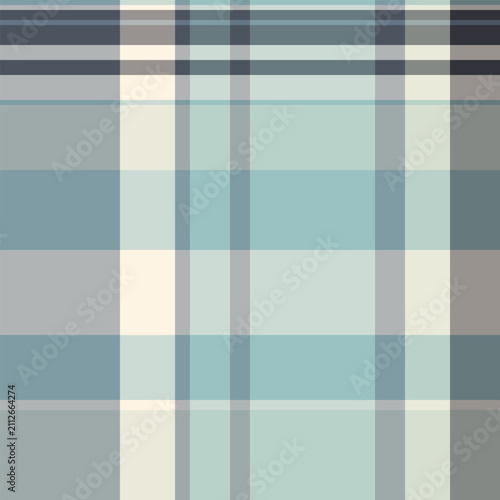 Store check tartan fabric, fuzzy texture textile vector. Trade plaid background seamless pattern in pastel and white colors.