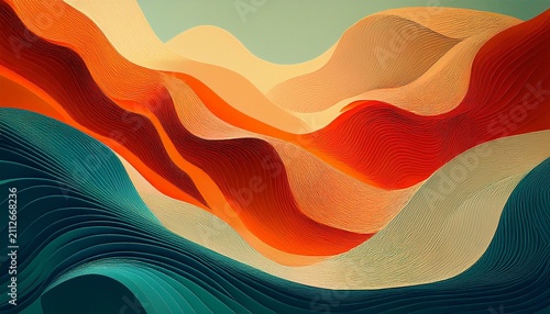 abstract paper landscape with textured folds