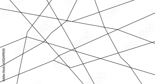 A chaotic abstract composition of intersecting black lines on a white background, creating a sense of complexity and visual noise.