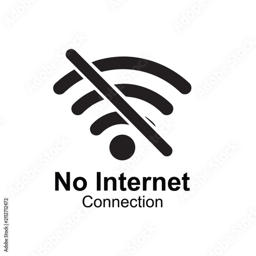 No Internet Connection Icon – Offline WiFi Signal Symbol, Network Error, Disconnected Internet Flat Vector