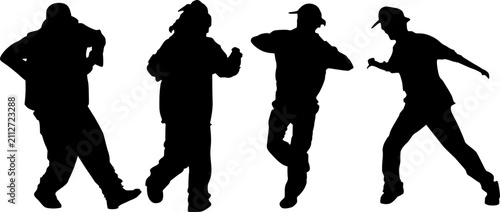 Foto Human Figures Dancing Moves Silhouette