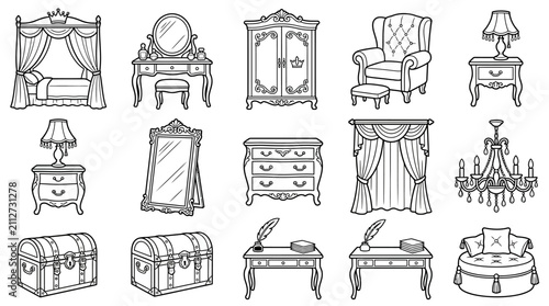 Vintage Furniture Collection: Antique Bedroom, Living Room Decor