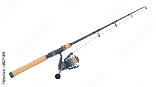 Simple flat vector illustration of a fishing rod for National Grandparents Day