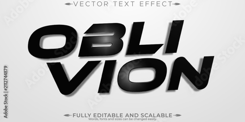 Bild auf Leinwand Oblivion text effect, editable black and glossy text style