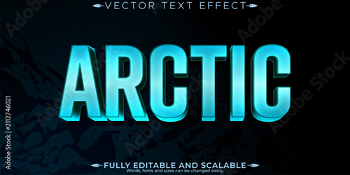 Canvastavla Arctic text effect, editable ice and metallic text style
