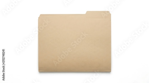 Blank manila file folders with staggered tabs isolated on white, ideal for office filing, organization, and document archive concepts