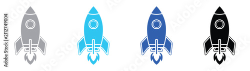 Black silhouette rocket ship icon taking off for space exploration vector illustration with exploration astronomy transport technology silhouette isolated background discovery