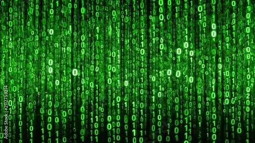 Falling Green Binary Code Matrix Background Loop For Technology And Cybersecurity Projects video clip