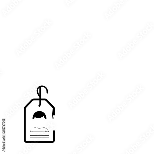 Minimalist line icon of a profile card with a human silhouette for user persona and target audience