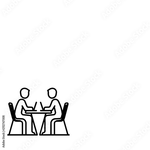 Professional Business Meeting Icon with Laptop for Corporate Collaboration