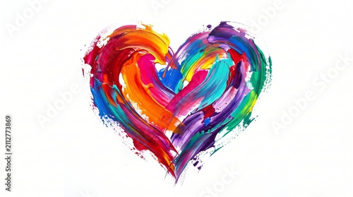 National thoughtful day painted heart illustration with painting abstract colorful thoughtful kindness gratitude