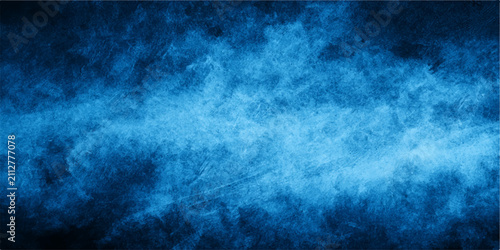 Foto Blue Grunge Abstract Background with Dark Storm Clouds, Smoke, Fog and Light Tex