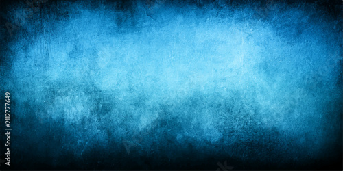 Obraz na płótnie Dark Blue Grunge Background Texture with Vintage Aged Wall Surface, Rough Concre