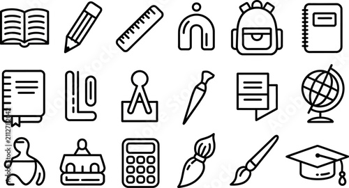 Fotografie Comprehensive education and learning icons collection