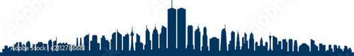New York City Skyline Silhouette Vector with Twin Towers for September 11 Memorial