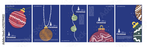 Christmas Poster Set With Ornament and Festive Decorations