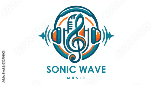 Music Production and Radio Studio Vector Logo Concept