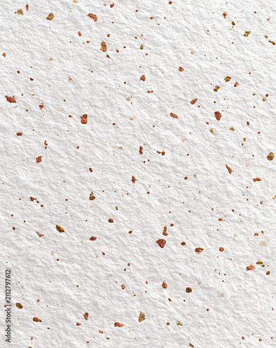 Textured White Paper With Scattered Small Brown Specks And Natural Fibers In Minimalist Background