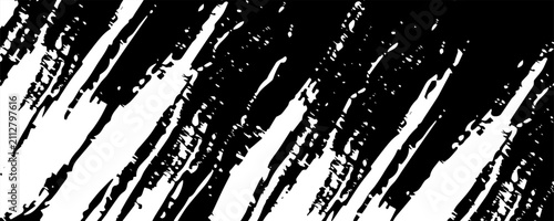 Grunge brush, rough ink black and white stroke