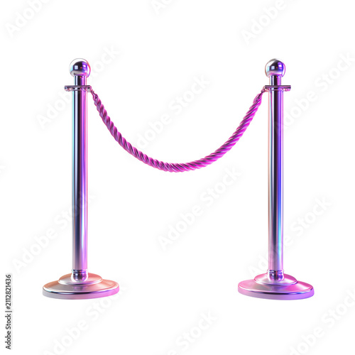 Elegant metallic velvet rope barrier with chrome posts for event security and access control