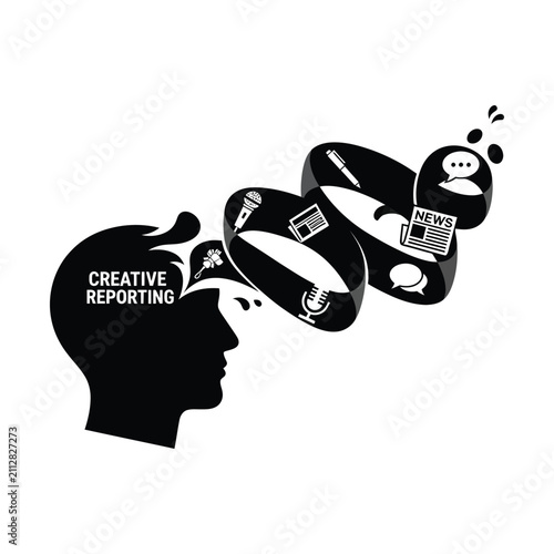 Принти на полотні Creative Reporting concept