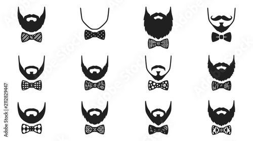 Fotografía Diverse Beard Styles and Bow Ties Collection - Gentleman's Grooming Icons