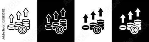 Advantage white and black icon set design