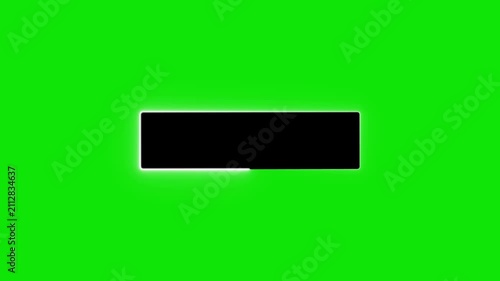 neon glowing border loop animation with rectangle frame lower third background green screen loop video. neon glowing frame background for video overlays, 4K video with flickering effects.