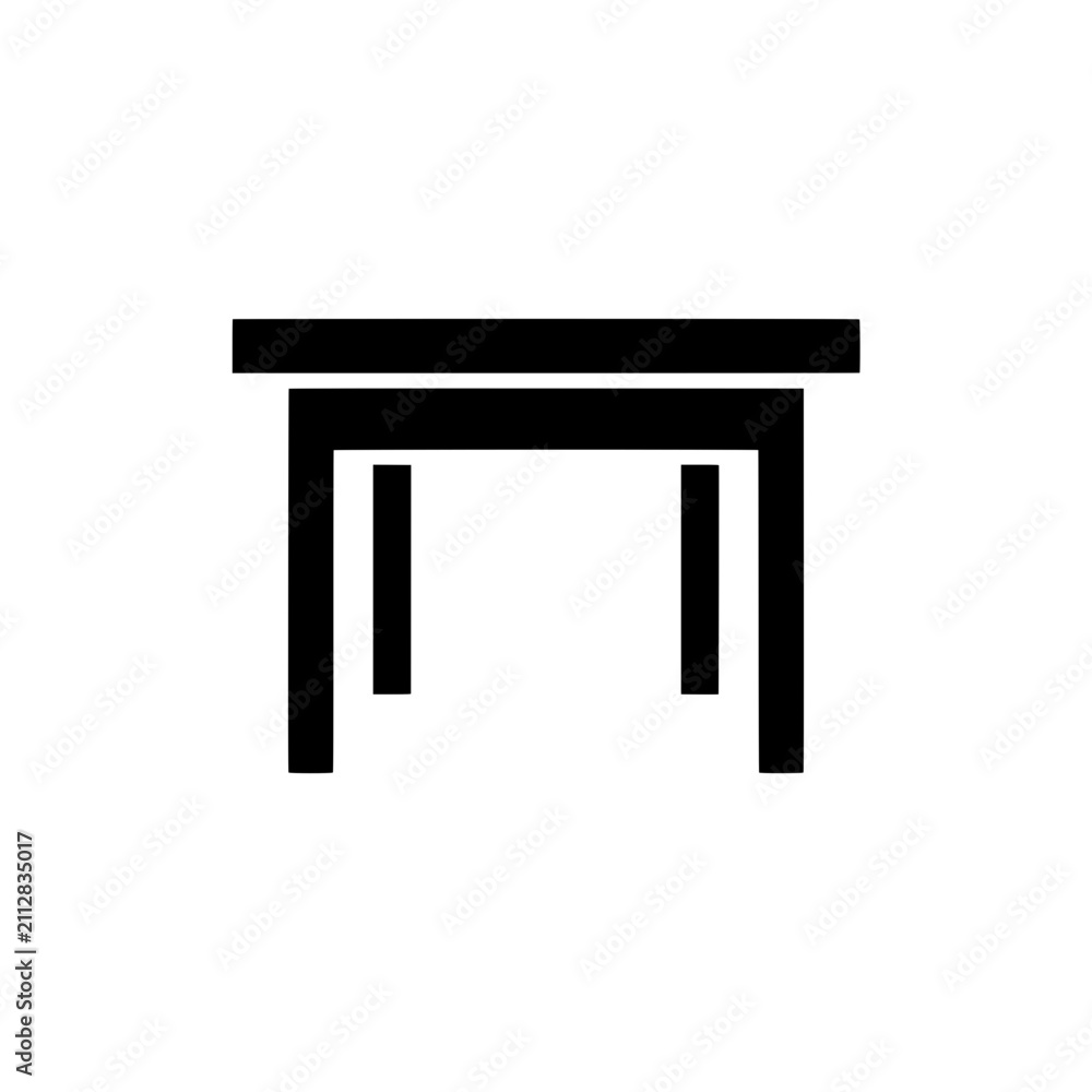 Fototapeta premium Table desk furniture minimalist flat top solid black silhouette vector