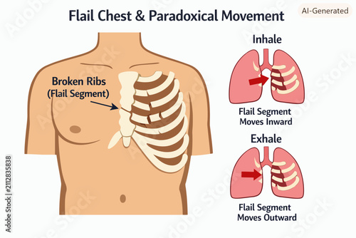 Photos Rib Fracture Flail Chest Paradoxical Movement Impairing Breathing