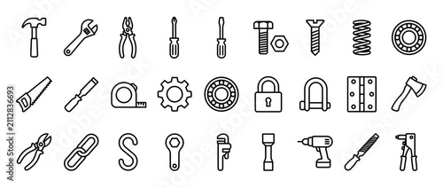 Collection of Hand Tools and Hardware Icons