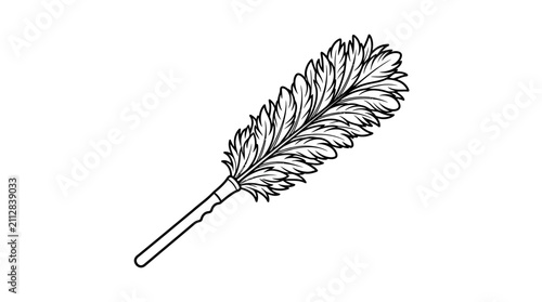 Fotografía Feather duster cleaning tool outline illustration