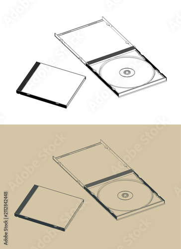 Принти на полотні CD or DVD cases open and closed