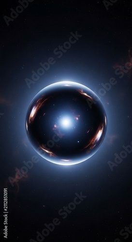 Cosmic Eye: A luminous orb adrift in celestial twilight, reflecting distant nebulae.